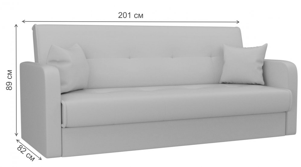 Диван Надежда черная / белая экокожа