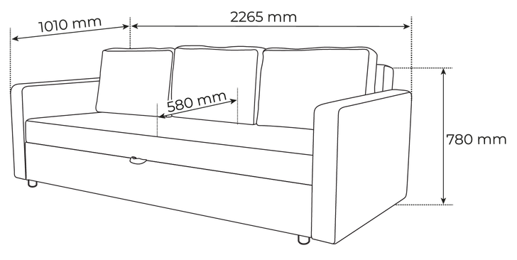 Диван Вало светло-серая рогожка