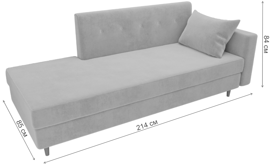 Диван-кушетка Селена правый рогожка бежевый