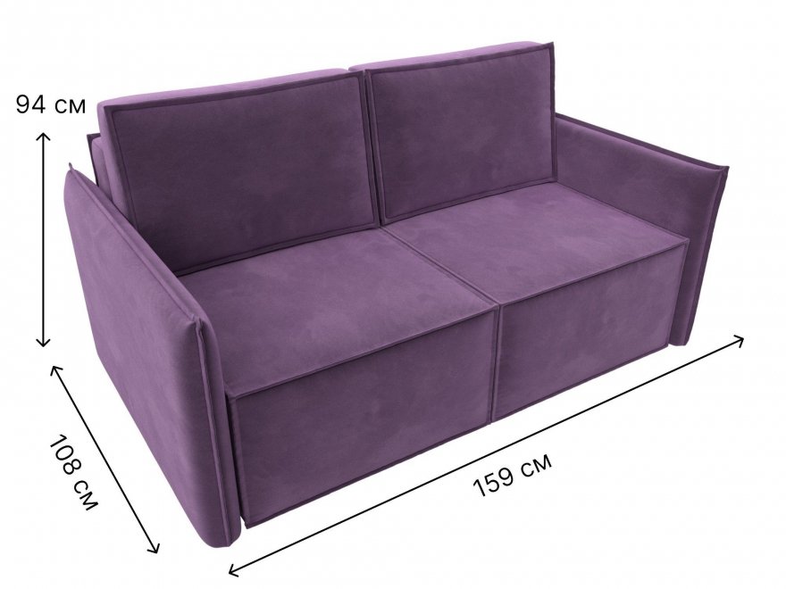 Диван Урбан-Люкс микровельвет сиреневый
