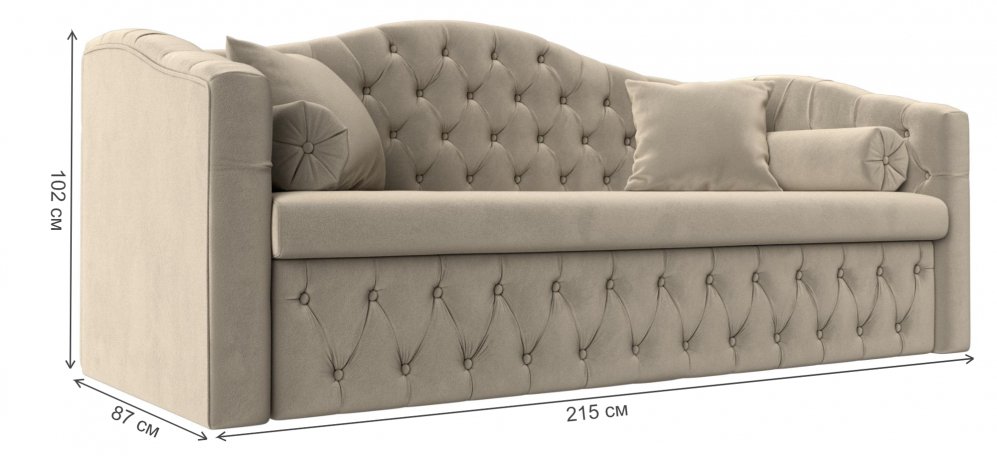 Диван Мечта бежевый микровельвет