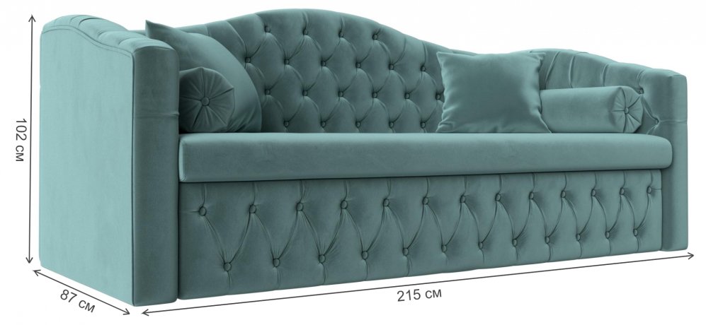 Диван Мечта бирюзовый велюр