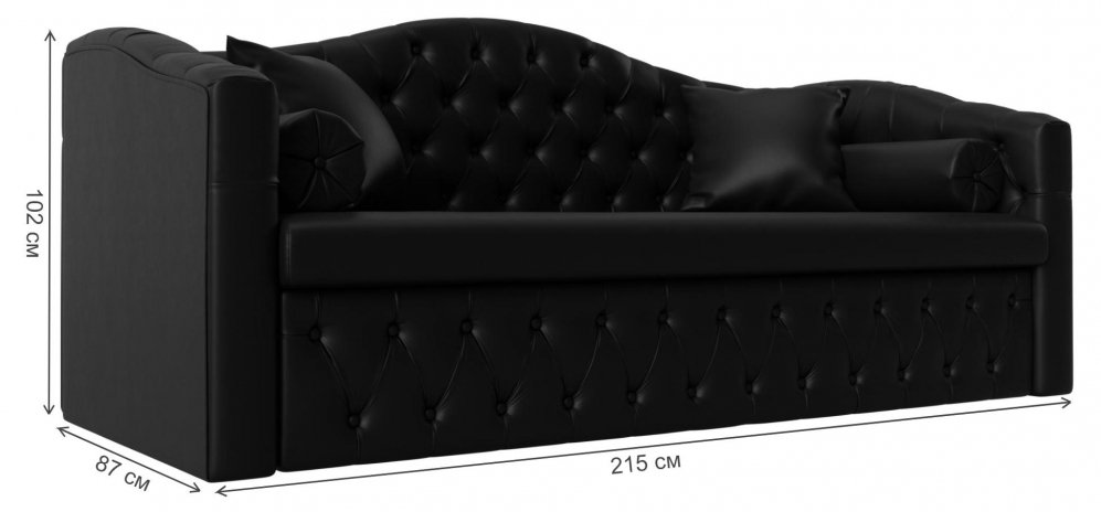 Диван Мечта черная экокожа