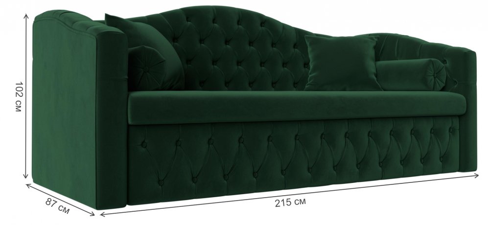 Диван Мечта зеленый велюр