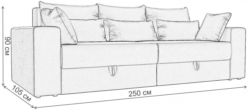 Диван Тоскана велюр коричневый