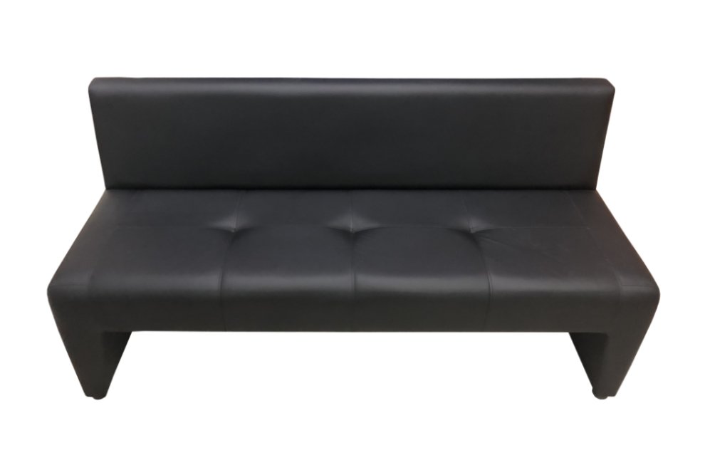 Диван Мин / Ритм трехместный белая экокожа (pegas silver)