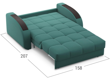 Диван-кровать Moon Family 109 158 см с независимым пружинным блоком Н20 Lux v1+(2)65 н 004765 зеленый
