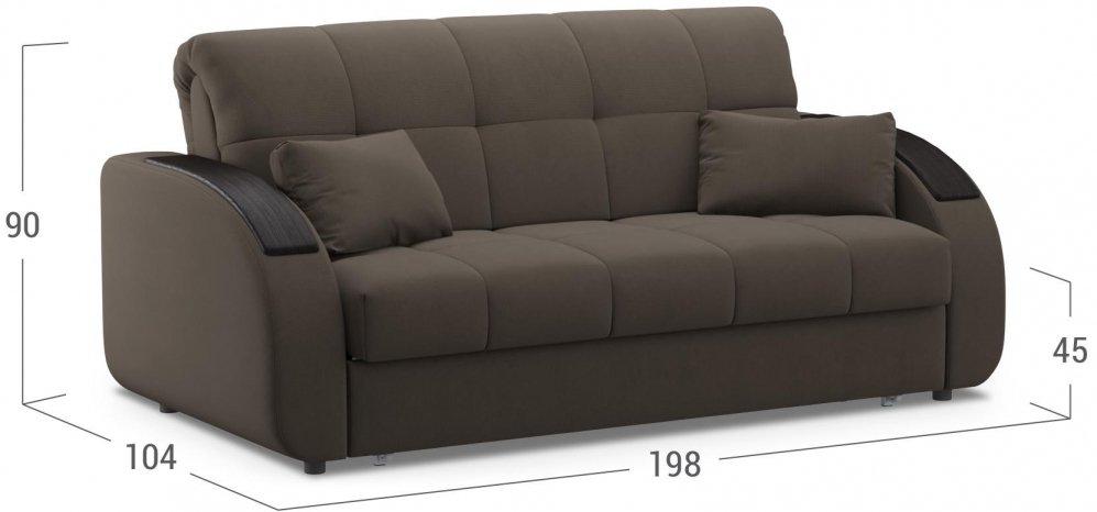 Диван Moon Family 109 Н30С Lux v1+(2)65 н 004786 160 велюр коричневый 74-65