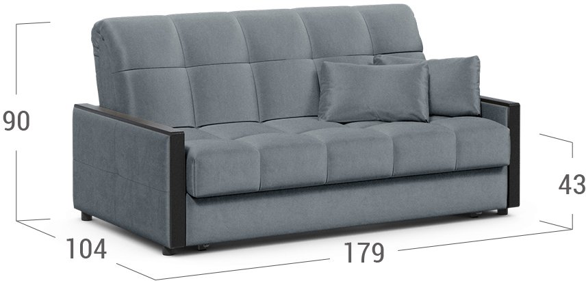 Диван Moon Family 125 160х200 НПБ бежевый велюр 36-248 / дуб галиано