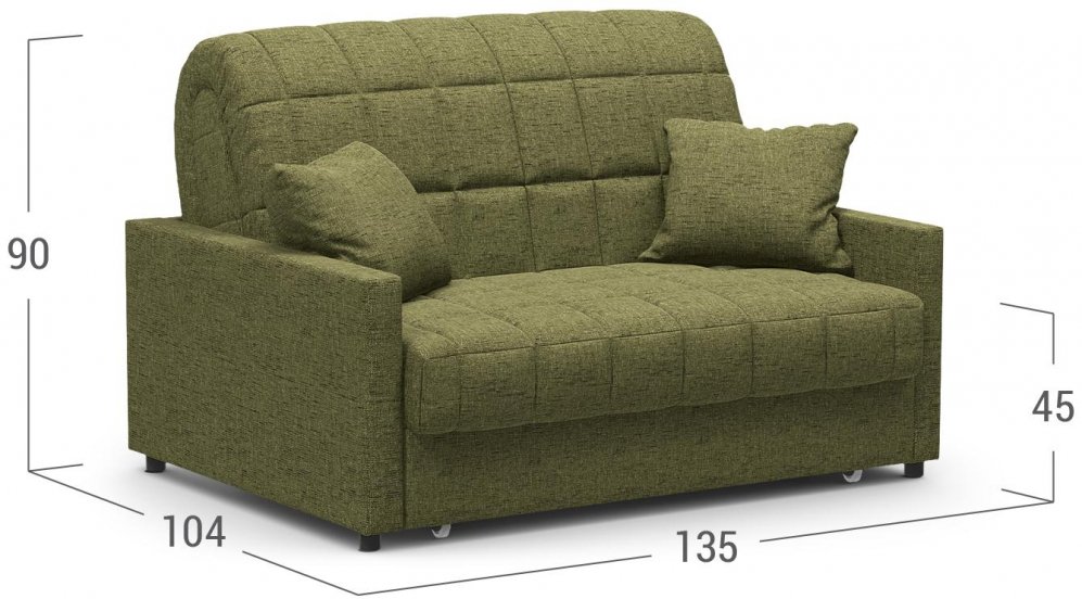 Диван Moon Family 134 135 см рогожка зеленая