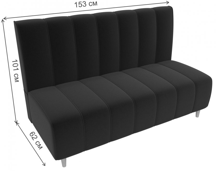 Диван Ральф микровельвет черный