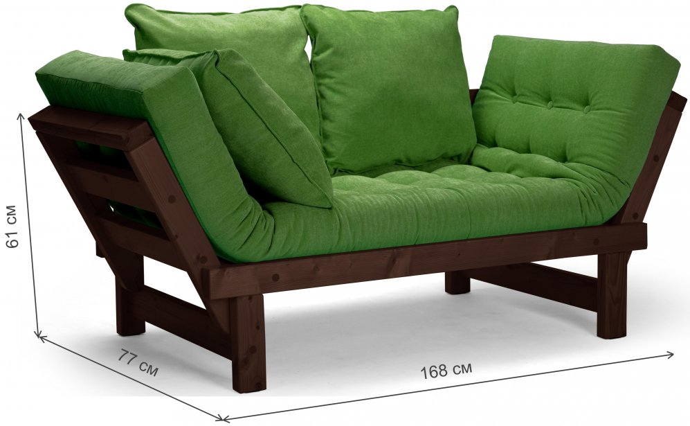 Диван Сарасвати зеленый / сосна 1