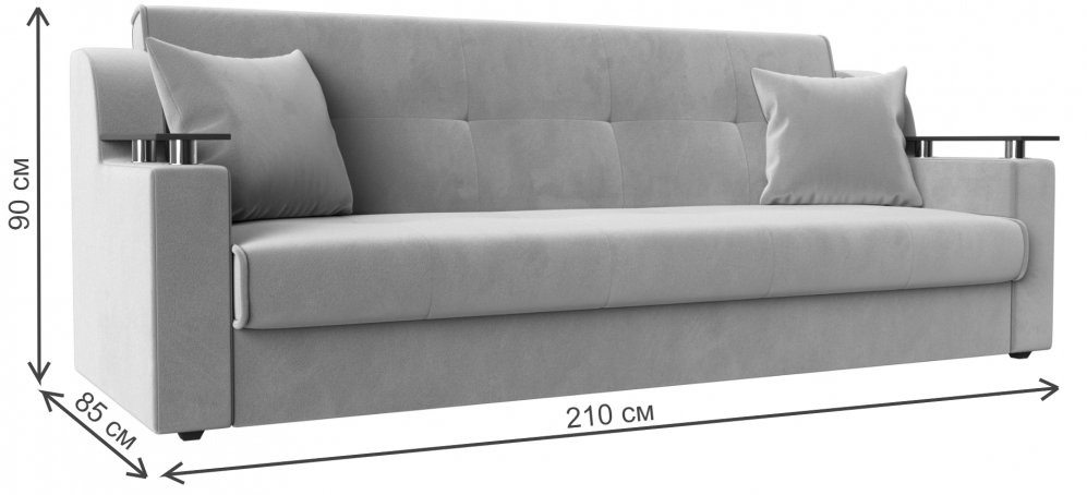 Диван Бравис серый велюр книжка