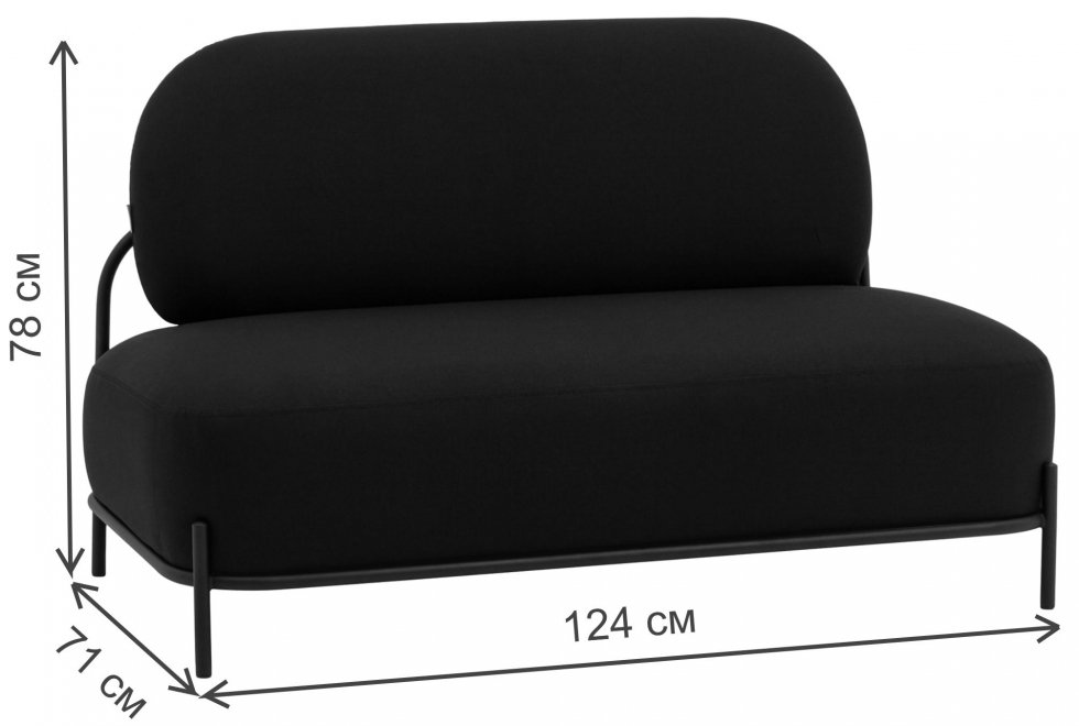 Диван Шерон черная рогожка