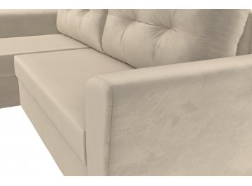 Диван-кровать Амстердам Лайт левый бежевый микровельвет