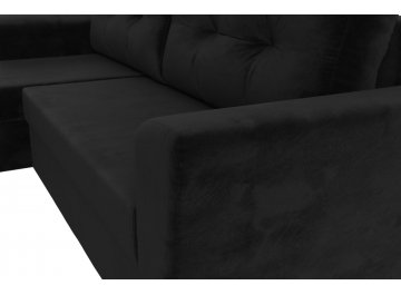Диван-кровать Амстердам Лайт левый черный велюр