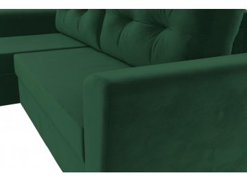 Диван-кровать Амстердам Лайт левый зеленый велюр