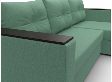 Диван-кровать Дельта-Прайм Б/С правый амур 11 зеленая рогожка