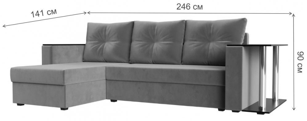 Диван угловой Дельта-Прайм левый зеленый микровельвет