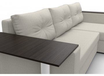 Диван-кровать Дельта-Прайм правый амур 02 бежевая рогожка