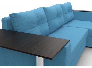 Диван-кровать Дельта-Прайм правый амур 10 голубая рогожка