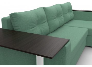 Диван-кровать Дельта-Прайм правый амур 11 зеленая рогожка