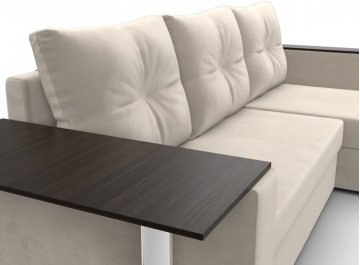 Диван-кровать Атланта правый бежевый микровельвет