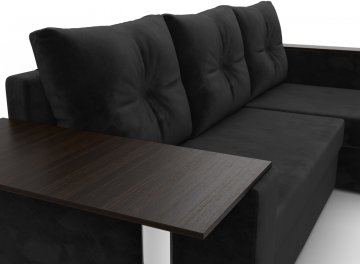 Диван-кровать Атланта правый черный велюр