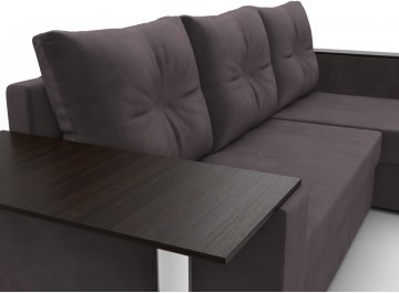 Диван-кровать Атланта правый коричневый велюр