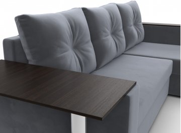 Диван-кровать Атланта правый серый велюр