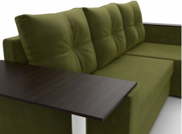 Диван-кровать Атланта правый зеленый микровельвет