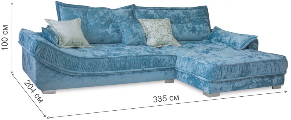 Диван угловой Бруно правый велюр crush 14