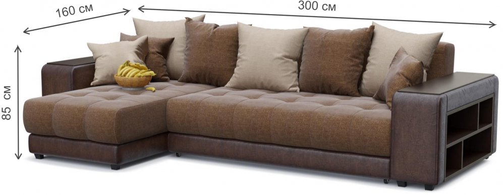 Диван угловой Кендрик левый brown
