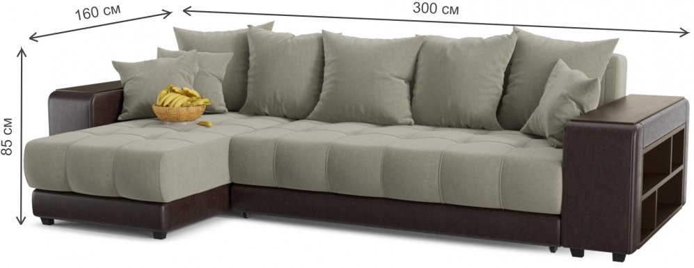 Диван угловой Кендрик левый brown 2