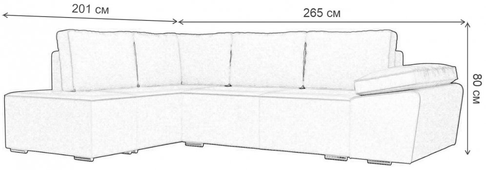 Диван угловой Крона-Нова левый серый велюр
