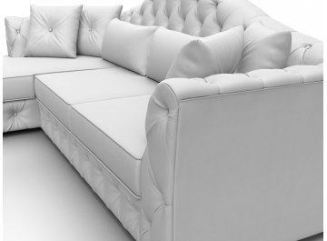 Диван-кровать Хрусталь-Нова левый экокожа белая