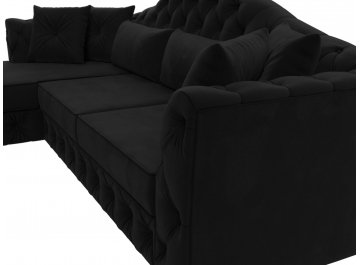 Диван-кровать Хрусталь-Нова левый микровельвет черный