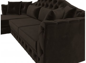 Диван-кровать Хрусталь-Нова левый микровельвет коричневый