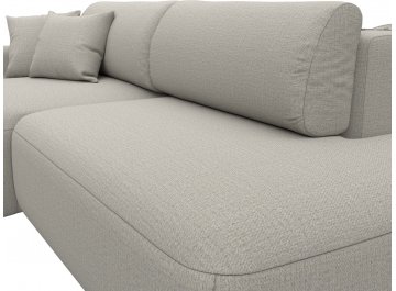 Диван-кровать Лига-036 НПБ Модерн левый амур 02 бежевая рогожка