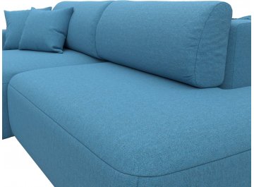 Диван-кровать Лига-036 НПБ Модерн левый амур 10 голубая рогожка