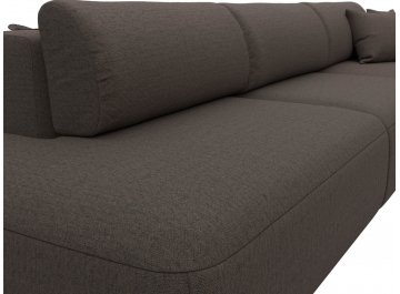 Диван-кровать Лига-036 НПБ Модерн Лонг правый амур 05 коричневая рогожка