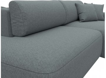 Диван-кровать Лига-036 НПБ Модерн правый амур 07 серая рогожка