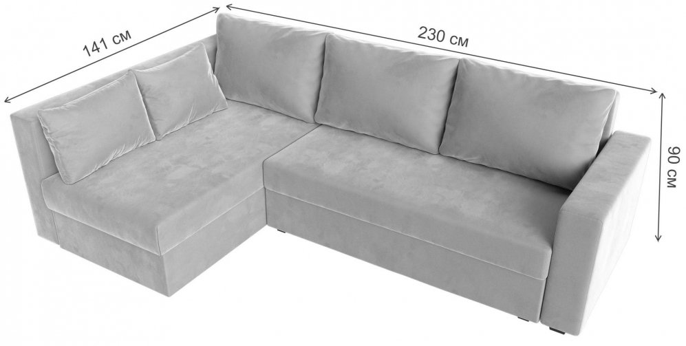 Диван угловой Ривер-Нова левый желтый микровельвет