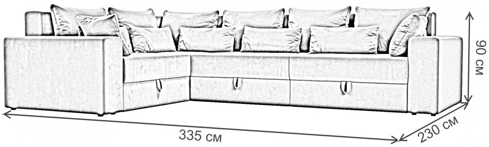 Диван Мэдисон Long левый бежевый микровельвет