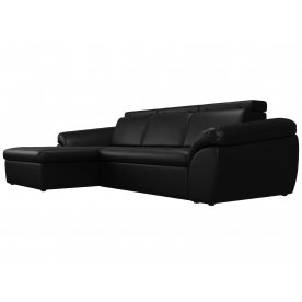 Диван угловой Мисандра левый эко кожа черный