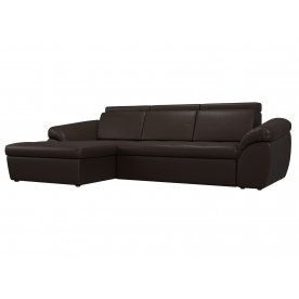 Диван угловой Мисандра левый эко кожа коричневый