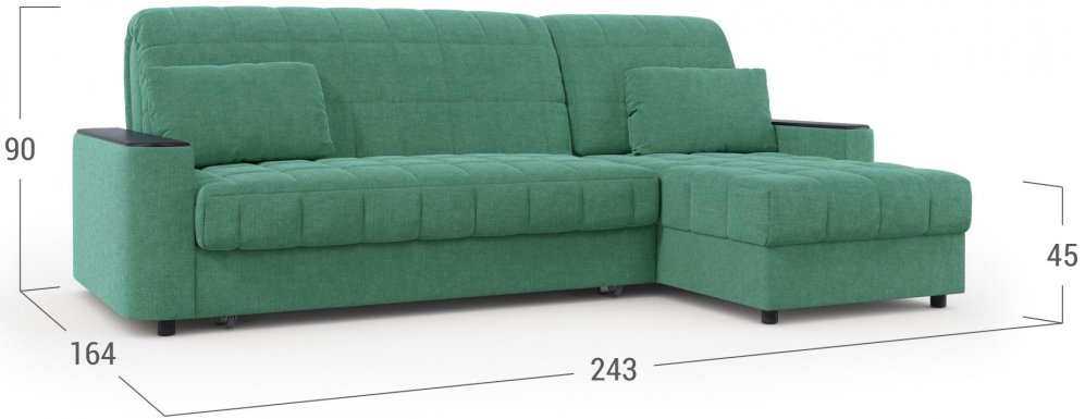 Диван угловой Moon Family 018 Н30 Lux v1+7Ян+(2)65н 004665 зеленый 66-101