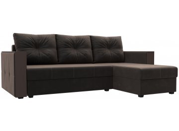 Диван угловой Валенсия Лайт seven 727 коричневый