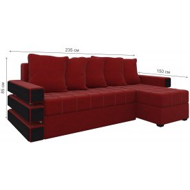 Диван угловой Венеция правый микровельвет