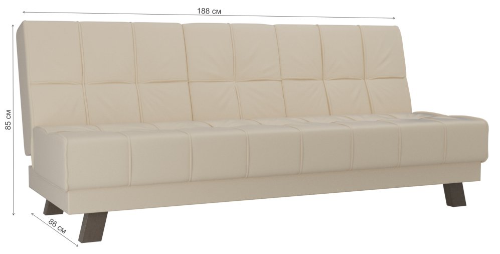 Диван Винсент эко кожа бежевый прямой